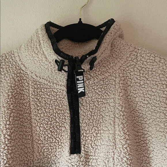PINK Victoria's Secret Beige Sherpa Pullover - Picture 2 of 3